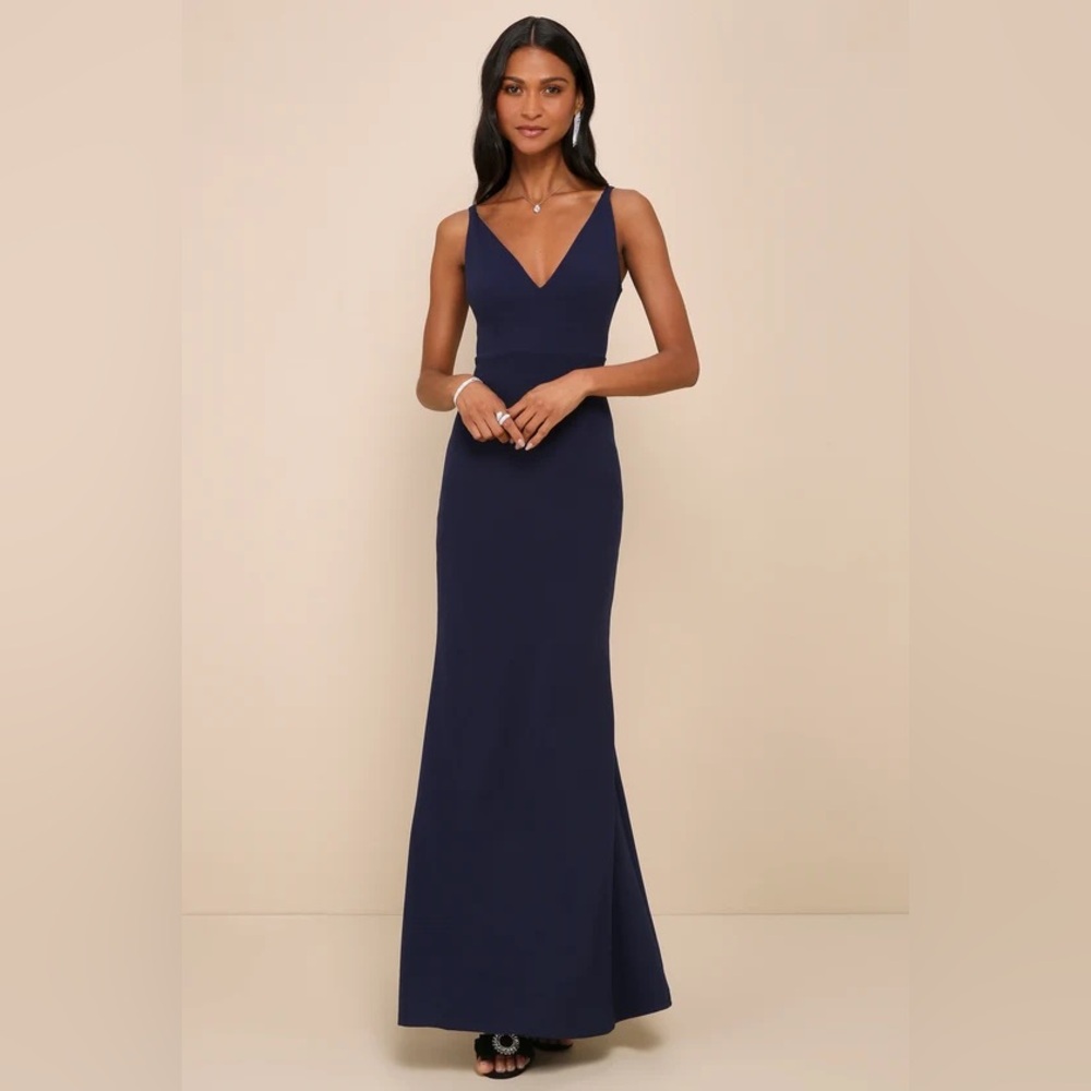 Melora Navy Blue Sleeveless Maxi Dress, XL